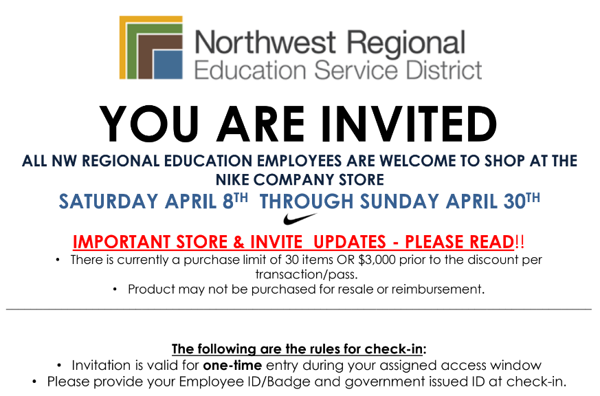 nike company store invite