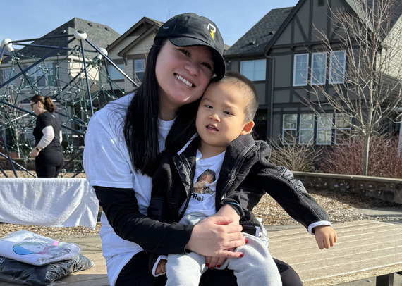 Raiden and his mom on the playground