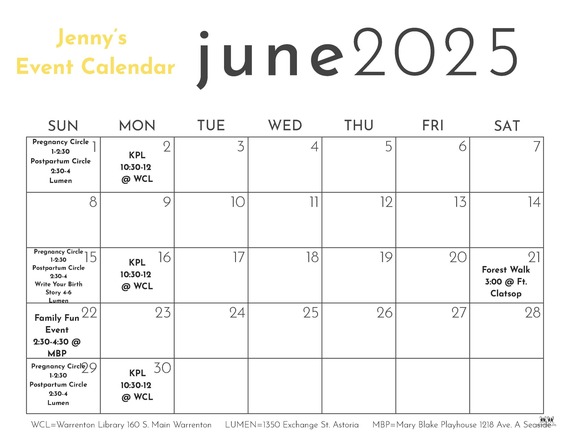 Jenny Calendar