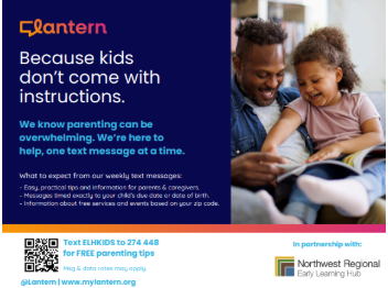 Image of caregiver and child with information about Lantern