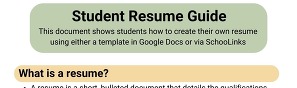 black text student resume guide  this document shows students how  to create their own resume