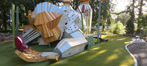 Inclusive play area at Hidden Creek park in Hillsboro