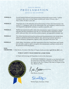 National Public Safety Telecommunicators Week Proclamation