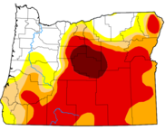 Drought Monitor Map of Oregon on June 9, 2022