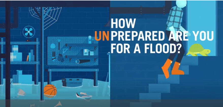 Illustration of flooded basement