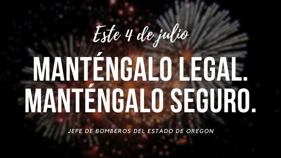 Fireworks Spanish message