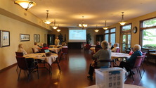 Older adults listen to a preparedness presentation
