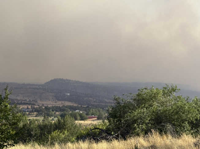 Photo taken by Sophi Beym, OEM Tribal Liaison, of smoke over the Warm Springs Reservation