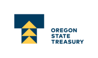 Oregon State Treasury logo with a large, blue letter "T"