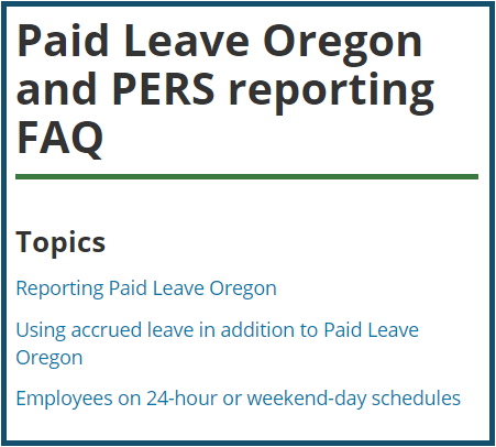 Paid Leave Oregon FAQ