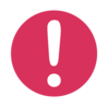 alert graphic with a white exclamation point on a red background