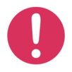 alert graphic with a white exclamation point on a red background