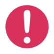 alert graphic with a white exclamation point on a red background