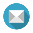 email graphic with a gray-and-white envelope shown on a blue background