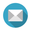 email graphic with a gray-and-white envelope shown on a blue background