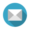 email graphic with a gray-and-white envelope shown on a blue background