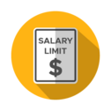 salary limit -- a speed-limit-style white sign says "salary limit" and is shown on a yellow background