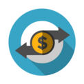 Member Redirect -- a dollar symbol appears in yellow bubble surrounded by black arrows pointing different directions with a white-and-blue background