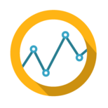 rates graphic -- a blue line graph depicting rate fluctuation is shown on a white background inside a yellow circle