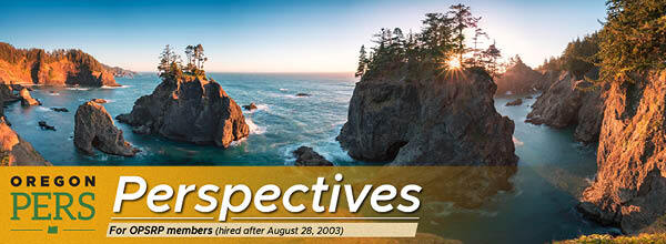 OPSRP newsletter header with a view of an ocean bay and headlands from Samuel H. Boardman State Scenic Corridor