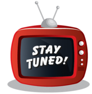 Retro TV with message "stay tuned"