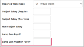 lump sum vacation payoff field on detail 2