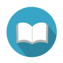 read this icon, which shows an open book with white pages on a blue background