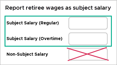 Report retiree wages as subject salary