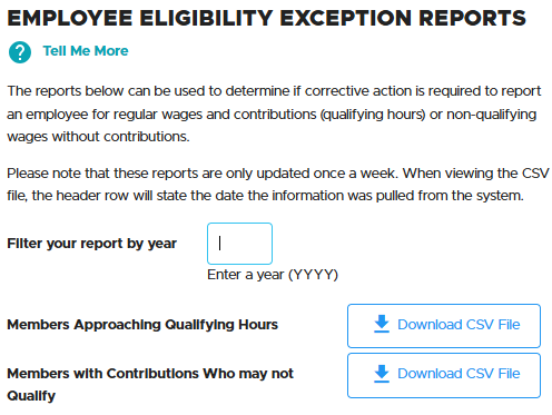Image of eligibility exception report