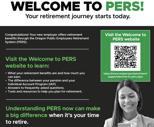 Snippet of welcome to PERS flyer