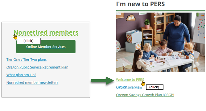 Click nonretired members, then welcome to PERS