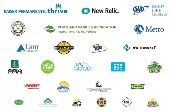 Logos of Sunday Parkways sponsors