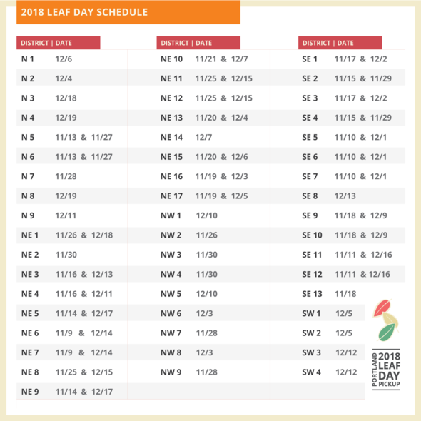 Leaf Day Schedule