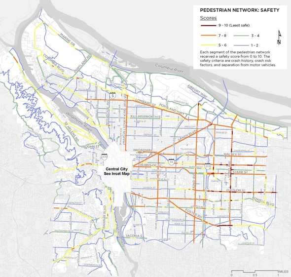 Pedestrian Network: Safety Map