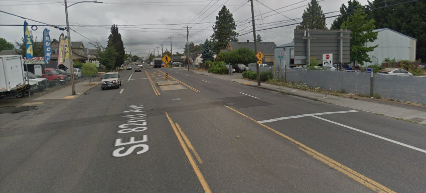 Crosswalk SE 82nd and Cooper
