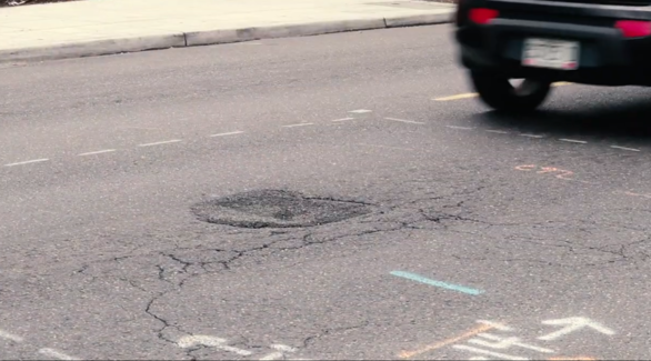 Base repair sunken pavement Before screen shot from video