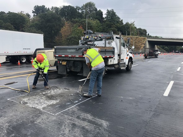 Jackhammer Going Street Bridge