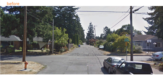 Before photo of HOP Neighborhood Greenway