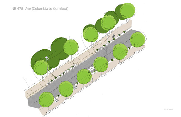 Sketch of 47th Ave improvements