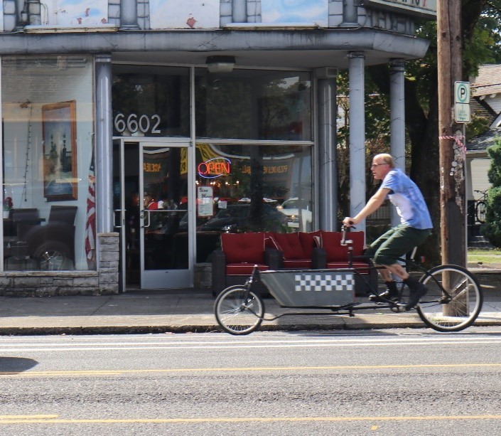 Cyclist on Foster Road