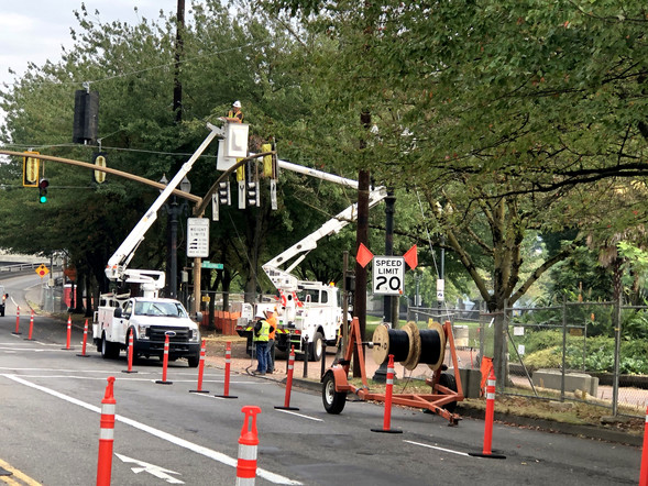 SW Naito Parkway signal work as part of the SW Naito Improvement Project