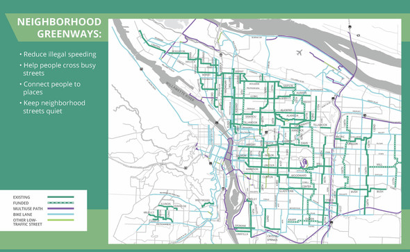 Map of Portland Neighborhood Greenways