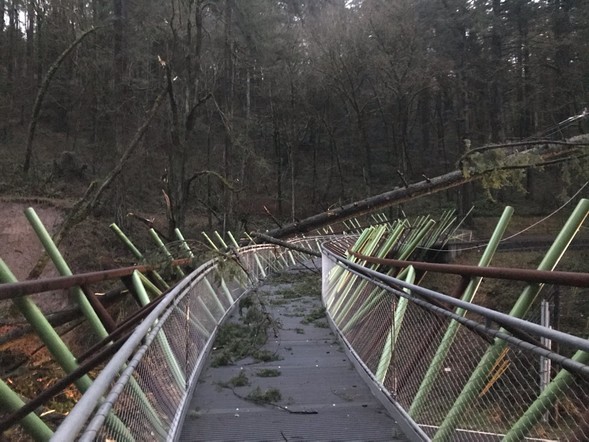 West Burnside at Barbara Walker crossing landslide