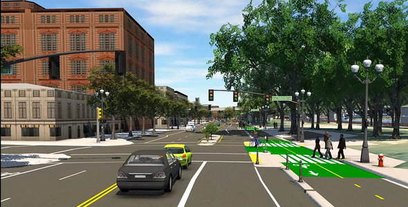 A digital rendering of Better Naito Forever at SW Taylor Street. 