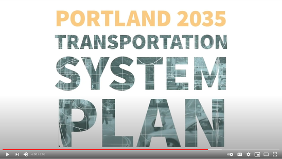 PBOT's Transportation System Plan (TSP): Putting People First (video still screenshot of TSP title)