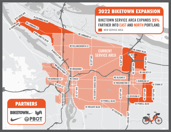 BIKETOWN expansion 2022 final map