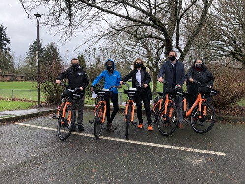 BIKETOWN expansion 2022 group photo from press conference 1-10-22