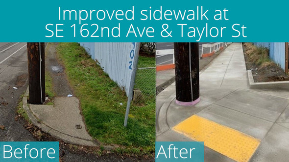 162nd Ave & SE Taylor St before & after