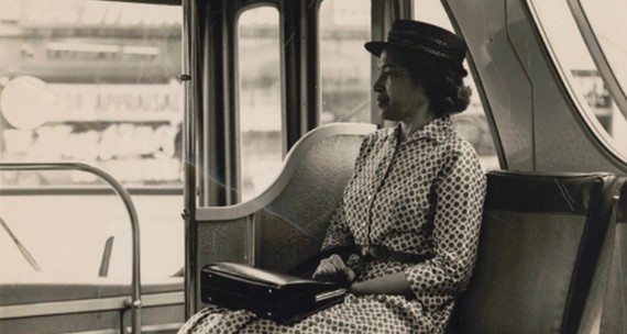 Image of Rosa Parks on bus