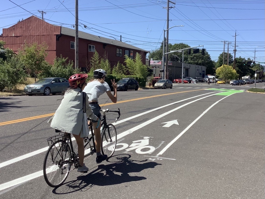 Bike lane and bike box on Ainsworth